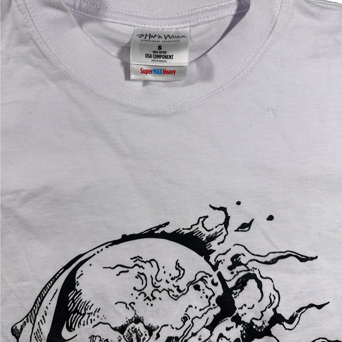 White Burning Skull T Shirt