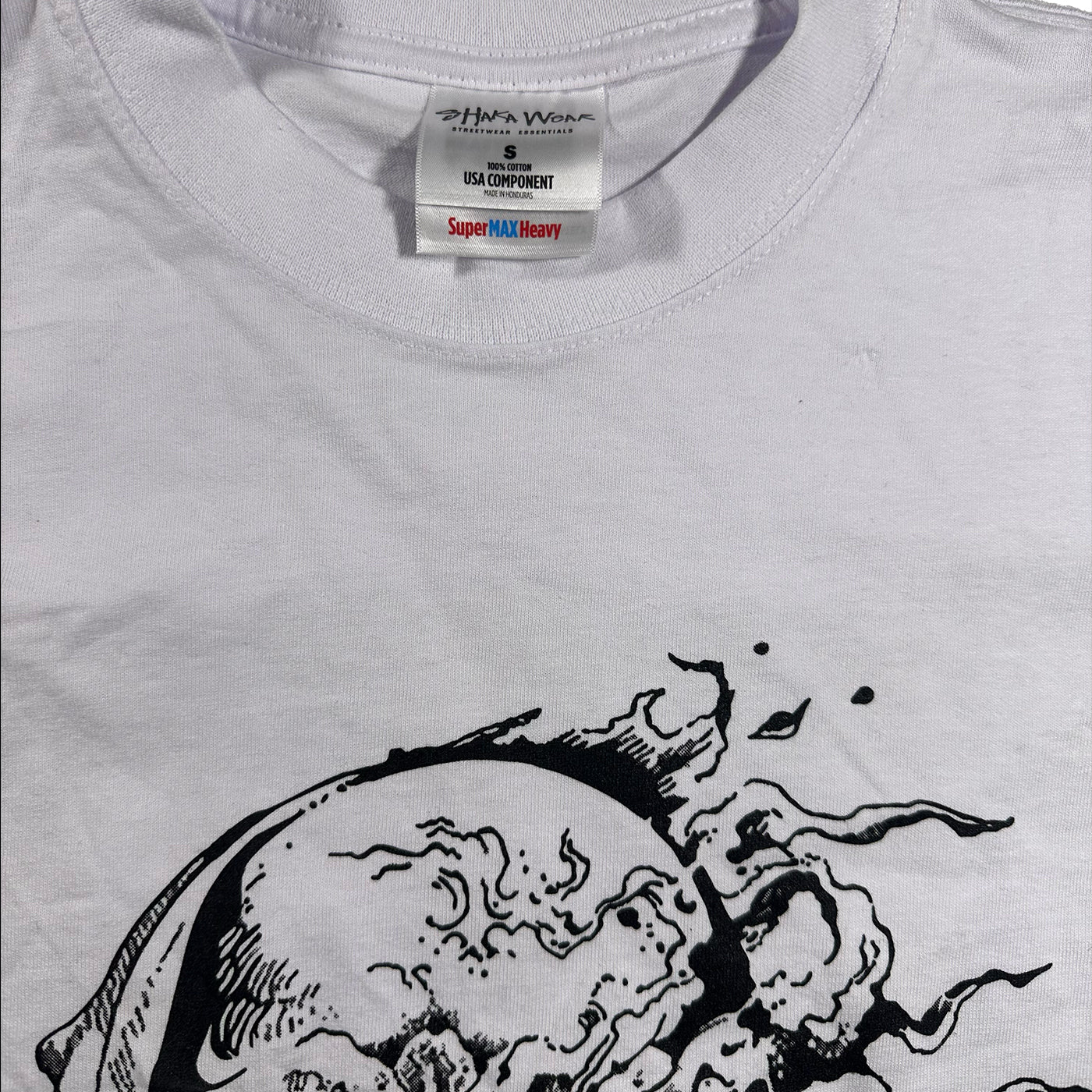 White Burning Skull T Shirt