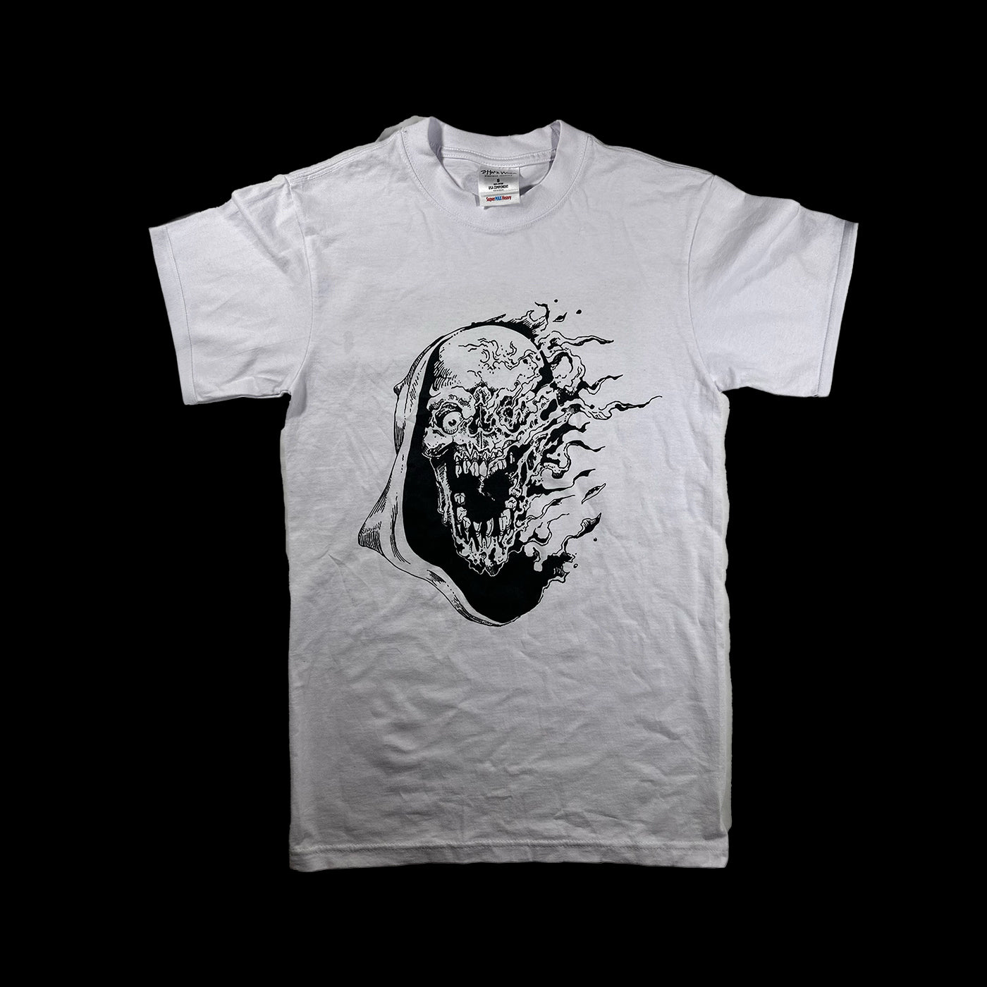 White Burning Skull T Shirt
