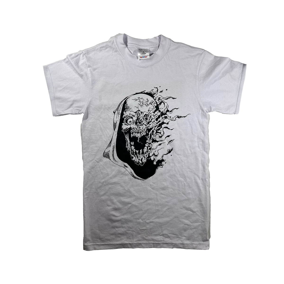 White Burning Skull T Shirt